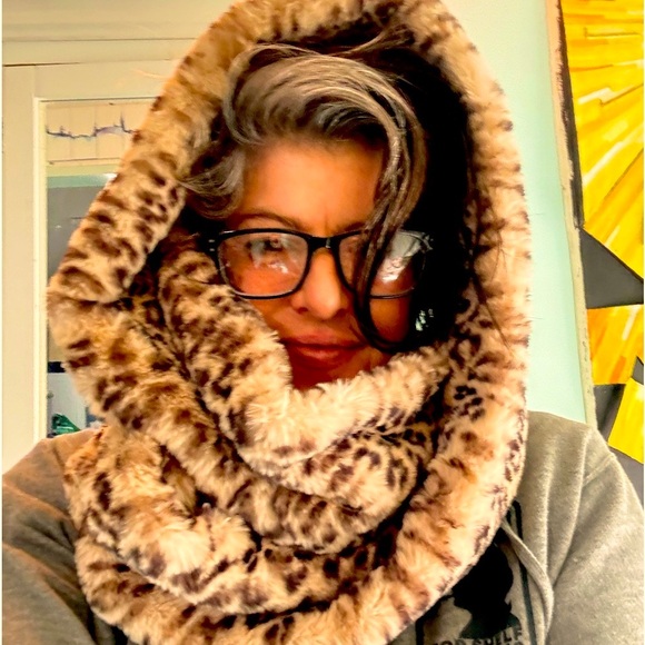 Leopard fur infinity scarf long - Picture 2 of 5